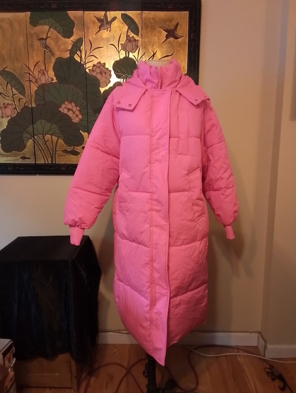 Long Pink Puffer Coat - Warm Winter Jacket